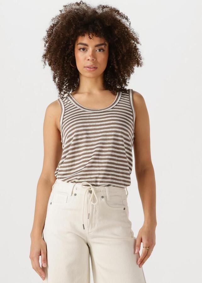 MY ESSENTIAL WARDROBE Dames Tops & T-shirts Lisamw Striped Top Bruin - Foto 4