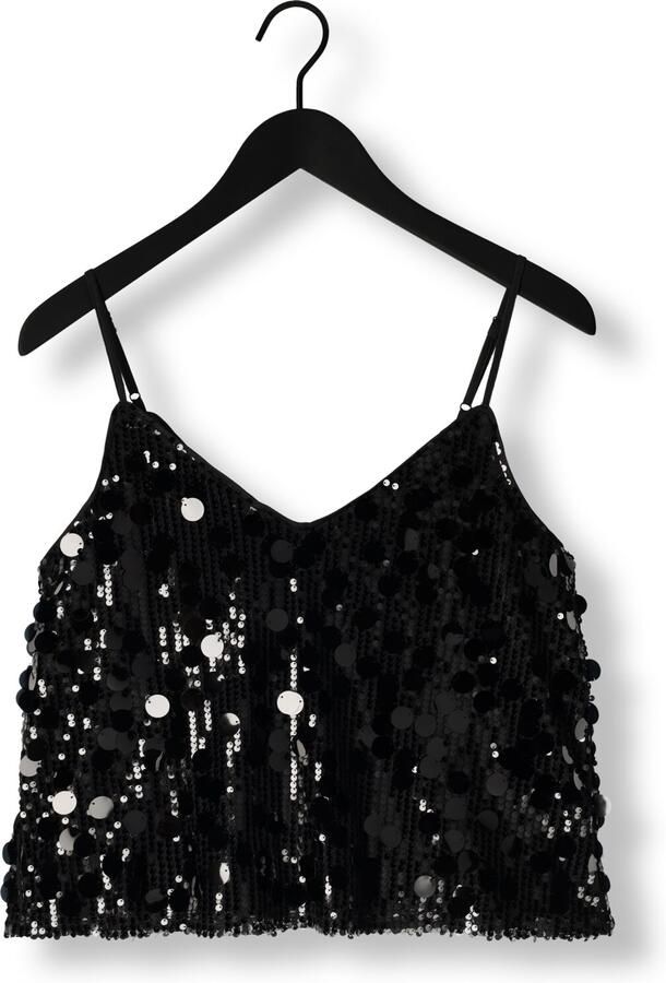 My Essential Wardrobe Zwarte Pailletten Strap Top Blouse Black Dames - Foto 2