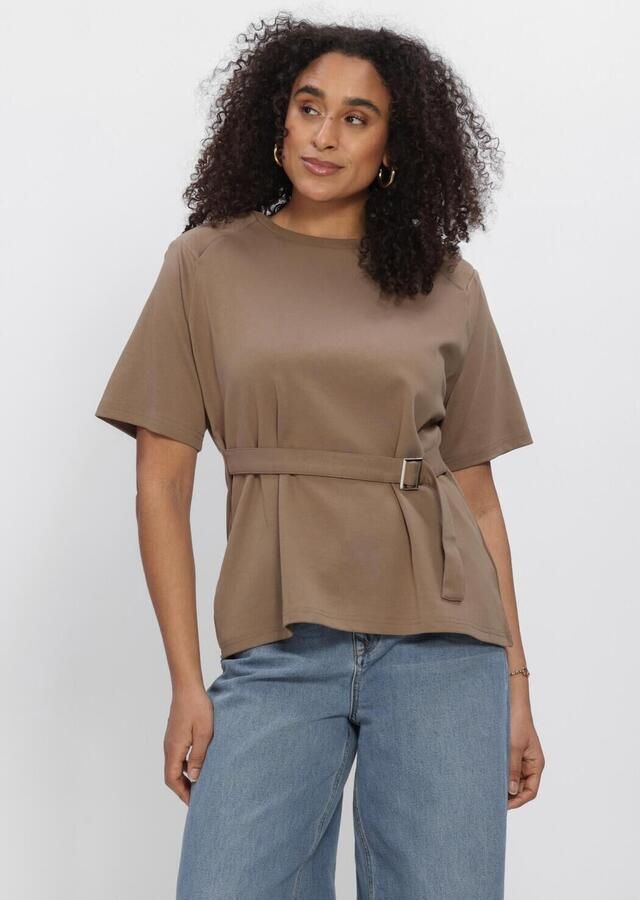 MY ESSENTIAL WARDROBE Dames Tops & T-shirts Mwapir Belt Tee Camel