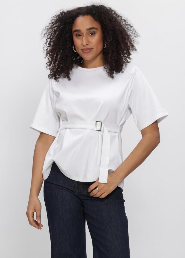 MY ESSENTIAL WARDROBE Dames Tops & T-shirts Mwapir Belt Tee Wit