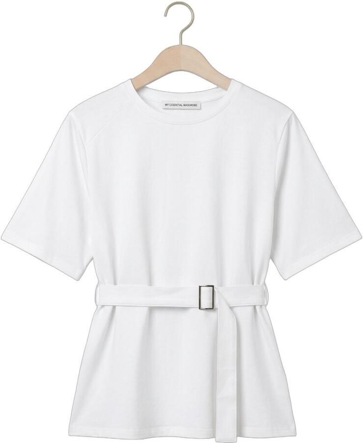 MY ESSENTIAL WARDROBE Dames Tops & T-shirts Mwapir Belt Tee Wit - Foto 2