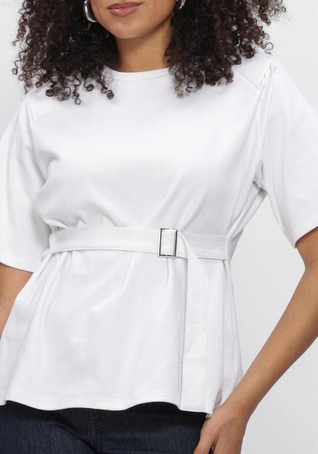 MY ESSENTIAL WARDROBE Dames Tops & T-shirts Mwapir Belt Tee Wit - Foto 4