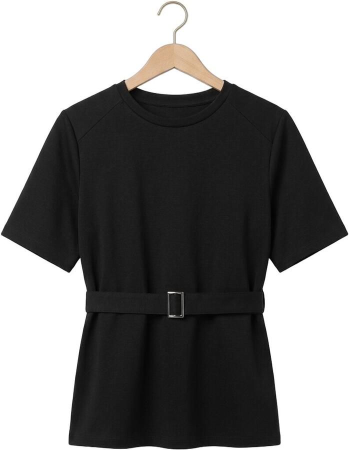 MY ESSENTIAL WARDROBE Dames Tops & T-shirts Mwapir Belt Tee Zwart - Foto 2