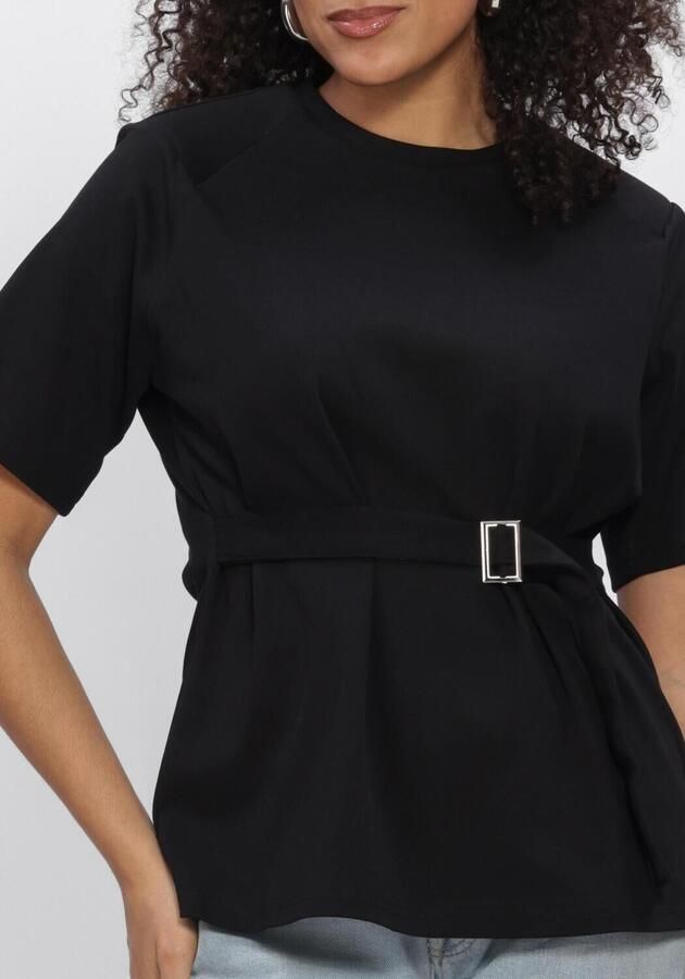 MY ESSENTIAL WARDROBE Dames Tops & T-shirts Mwapir Belt Tee Zwart - Foto 4