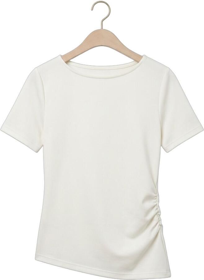 MY ESSENTIAL WARDROBE Dames Tops & T-shirts Mwhelle Assymetric Tee Gebroken Wit - Foto 2