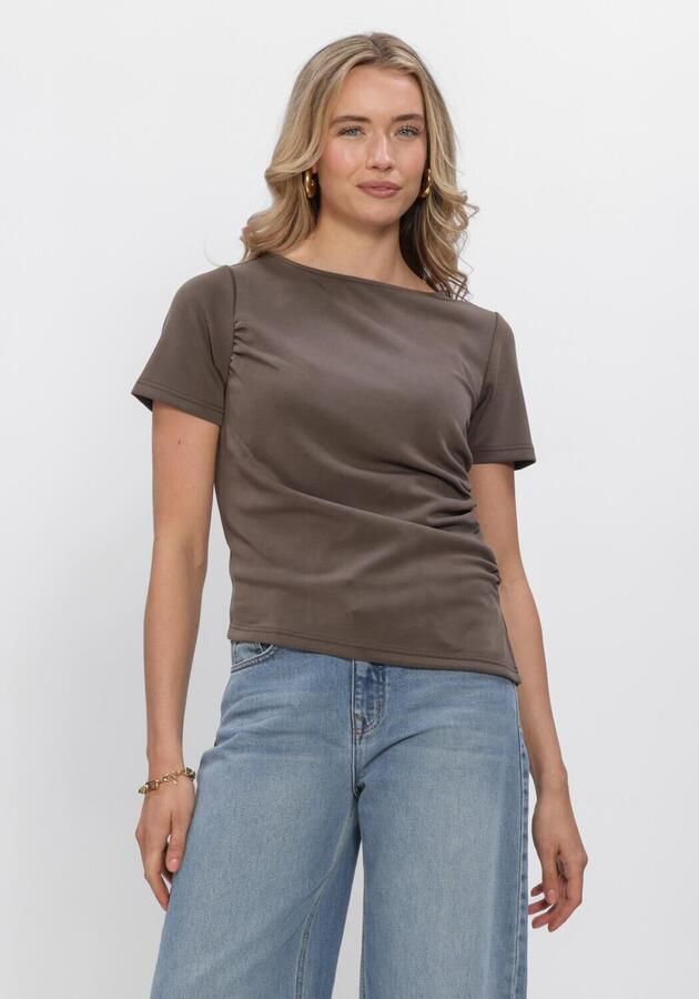 MY ESSENTIAL WARDROBE Dames Tops & T-shirts Mwhelle Assymetric Tee Taupe