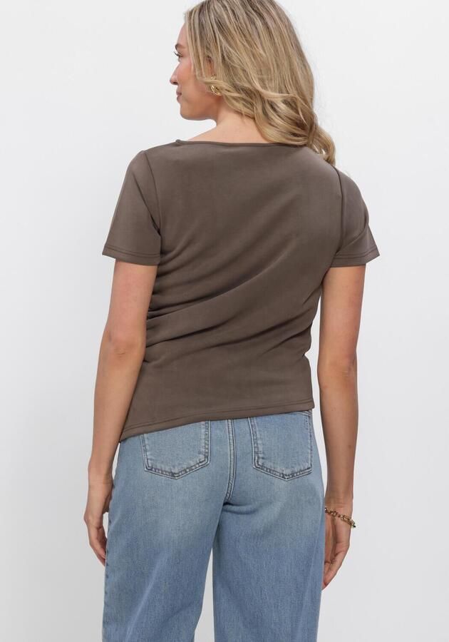 MY ESSENTIAL WARDROBE Dames Tops & T-shirts Mwhelle Assymetric Tee Taupe - Foto 3