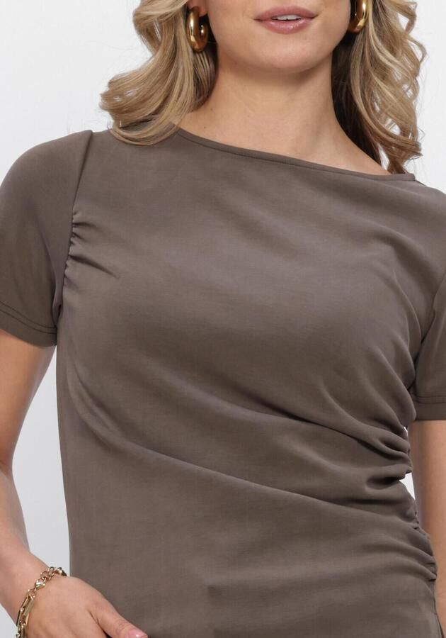 MY ESSENTIAL WARDROBE Dames Tops & T-shirts Mwhelle Assymetric Tee Taupe - Foto 4
