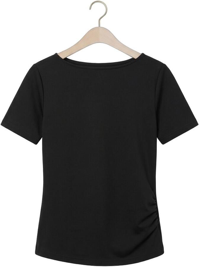 MY ESSENTIAL WARDROBE Dames Tops & T-shirts Mwhelle Assymetric Tee Zwart - Foto 2