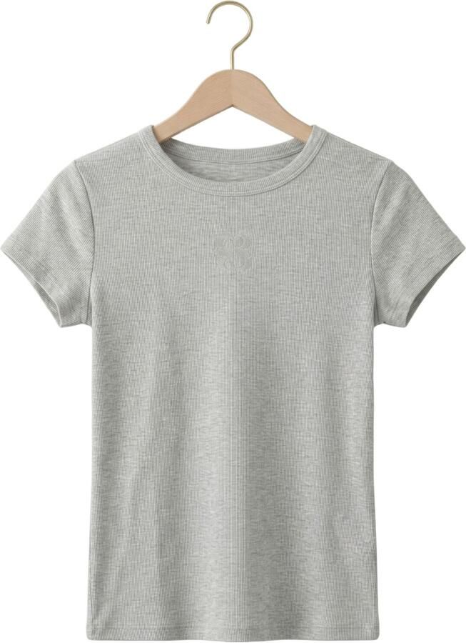MY ESSENTIAL WARDROBE Dames Tops & T-shirts Mwmandy Tee Lichtgrijs - Foto 2