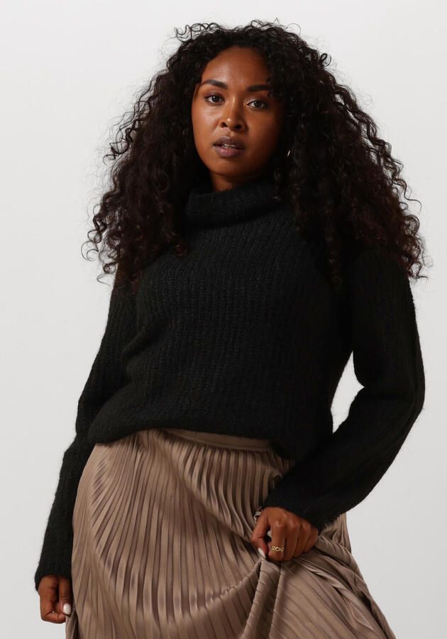 MY ESSENTIAL WARDROBE Dames Truien & Vesten Meenamw Knit Rollneck Zwart - Foto 4