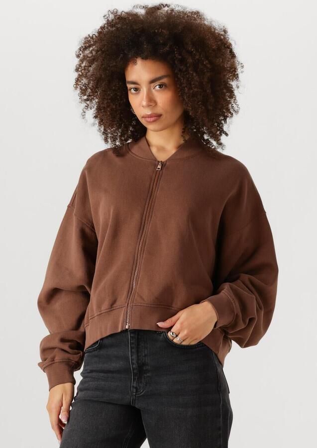 MY ESSENTIAL WARDROBE Dames Truien & Vesten Metamw Short Sweat Jacket Bruin - Foto 4
