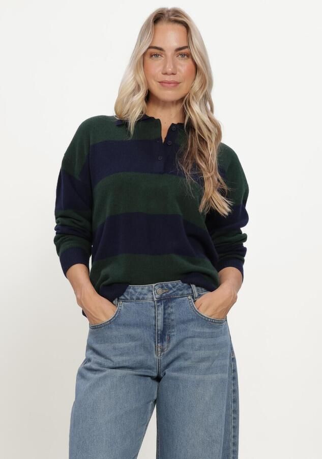 MY ESSENTIAL WARDROBE Dames Truien & Vesten Mwjola Knit Polo Pullover Donkergroen