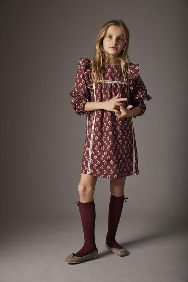 MY LITTLE COZMO Meisjes Jurken Genovak160w5 Bordeaux - Foto 2