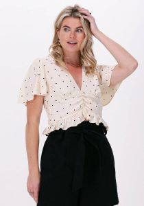 Na-kd Beige Top Front Rouching Frill Top