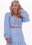 NA-KD Dames Blouses Organic Gathered Detail Long Sleeve Blouse Blauw - Thumbnail 1
