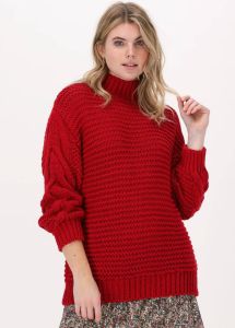 Na-kd Rode Trui Cable Knitted Sweater