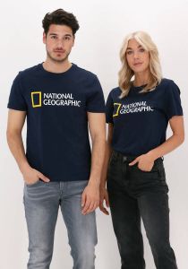 National Geographic Donkerblauwe T-shirt Unisex T-shirt With Big Logo