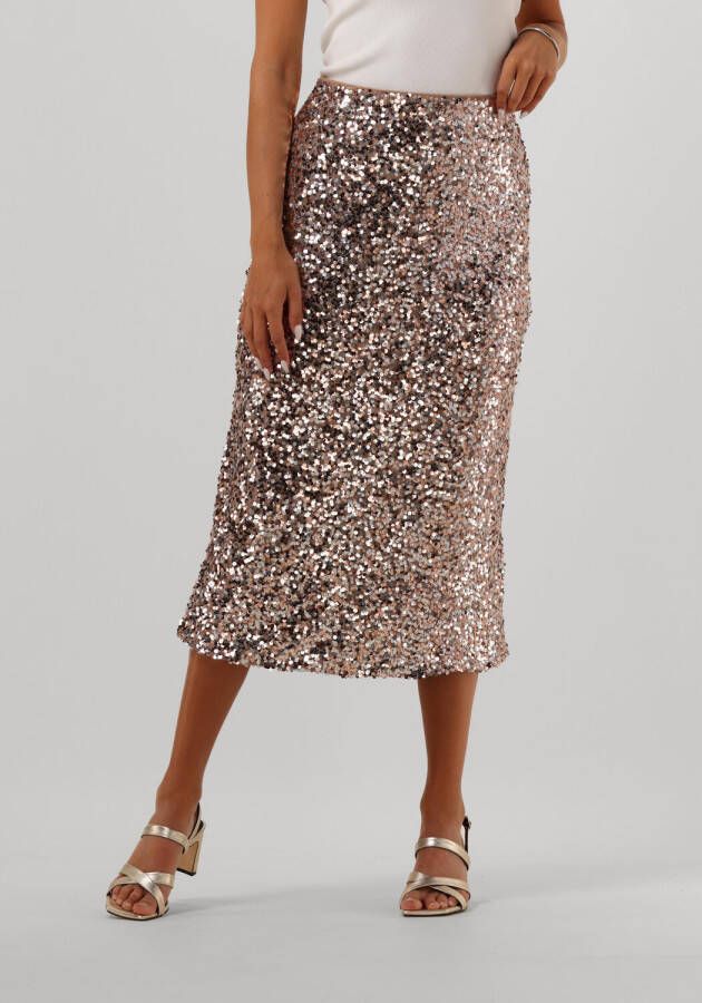Neo Noir Bronzen Midirok Baira Sequins Skirt