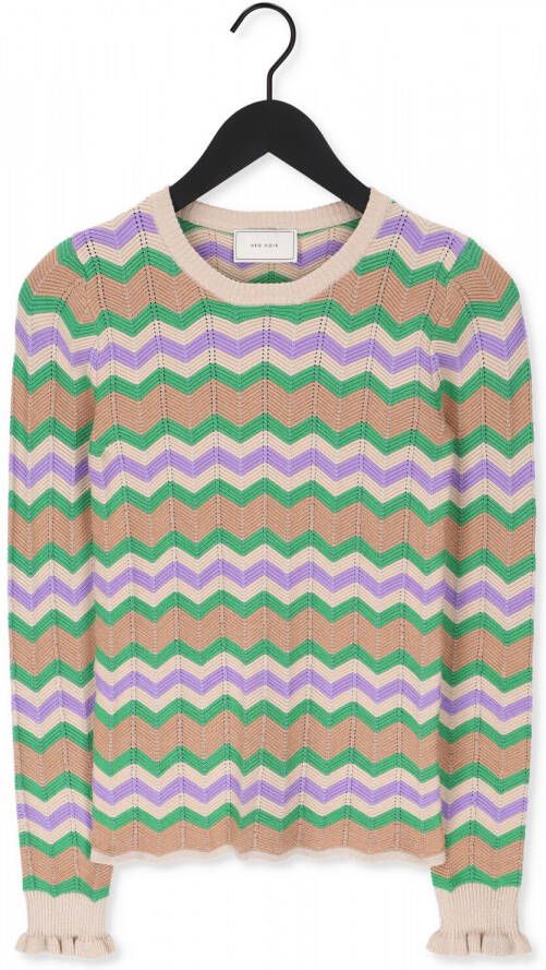 Neo Noir Groene Trui Nelle Chevron Knit