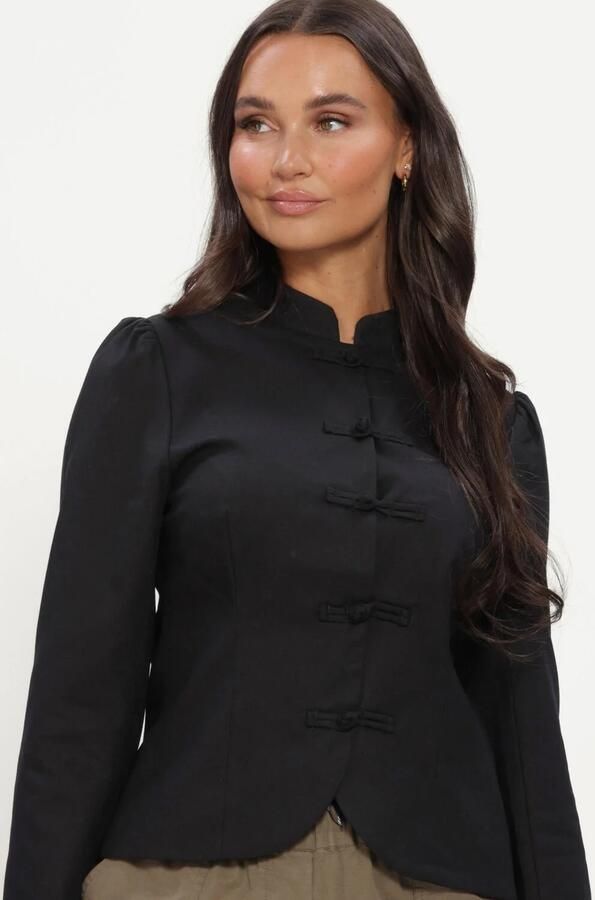 NEO NOIR Dames Blazers Ardena Linen Blazer Zwart - Foto 4