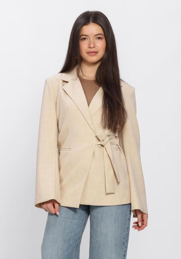 NEO NOIR Dames Blazers Carmia Melange Tie Blazer Beige