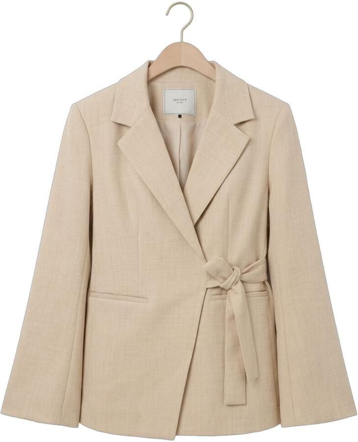 NEO NOIR Dames Blazers Carmia Melange Tie Blazer Beige - Foto 2