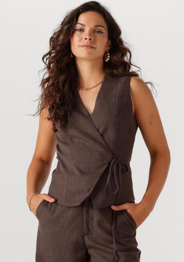 NEO NOIR Dames Blazers Samara Melange Waistcoat Bruin - Foto 4