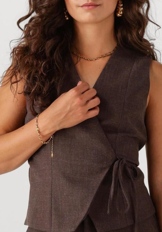 NEO NOIR Dames Blazers Samara Melange Waistcoat Bruin
