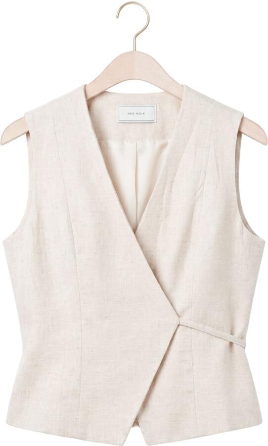 NEO NOIR Dames Blazers Samara Ramie Waistcoat Ecru - Foto 4