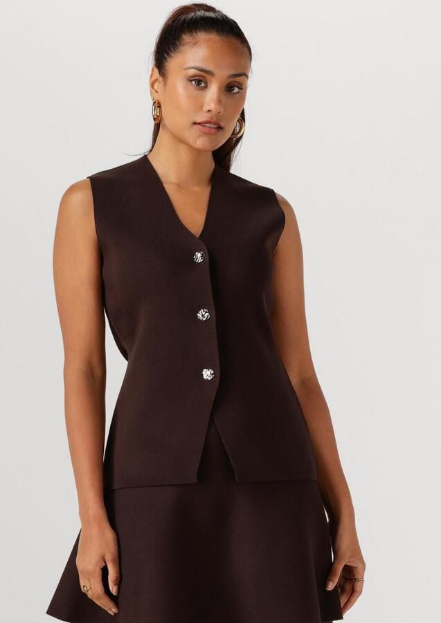 NEO NOIR Dames Blazers Sway Smooth Knit Waistcoat Bruin - Foto 4