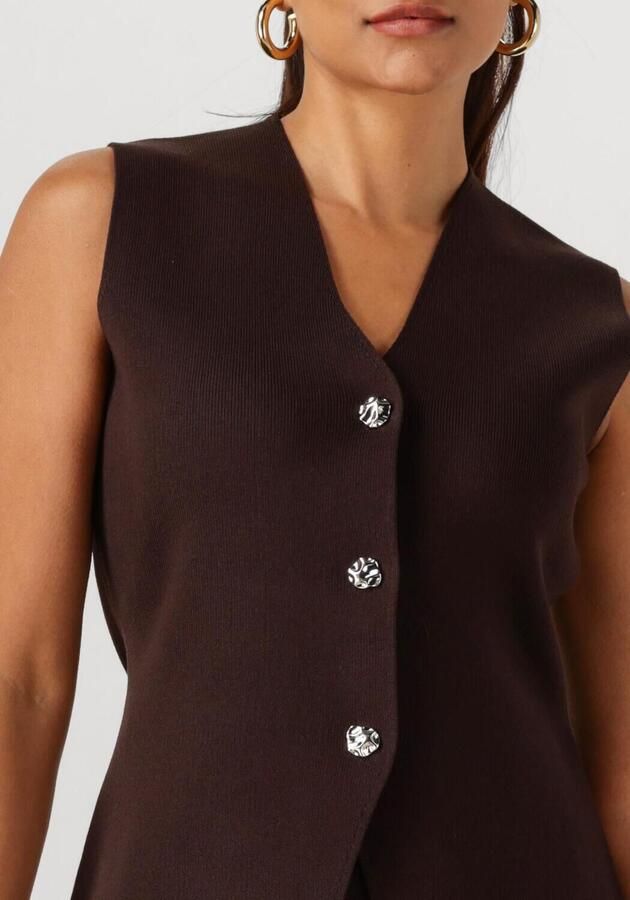NEO NOIR Dames Blazers Sway Smooth Knit Waistcoat Bruin - Foto 2