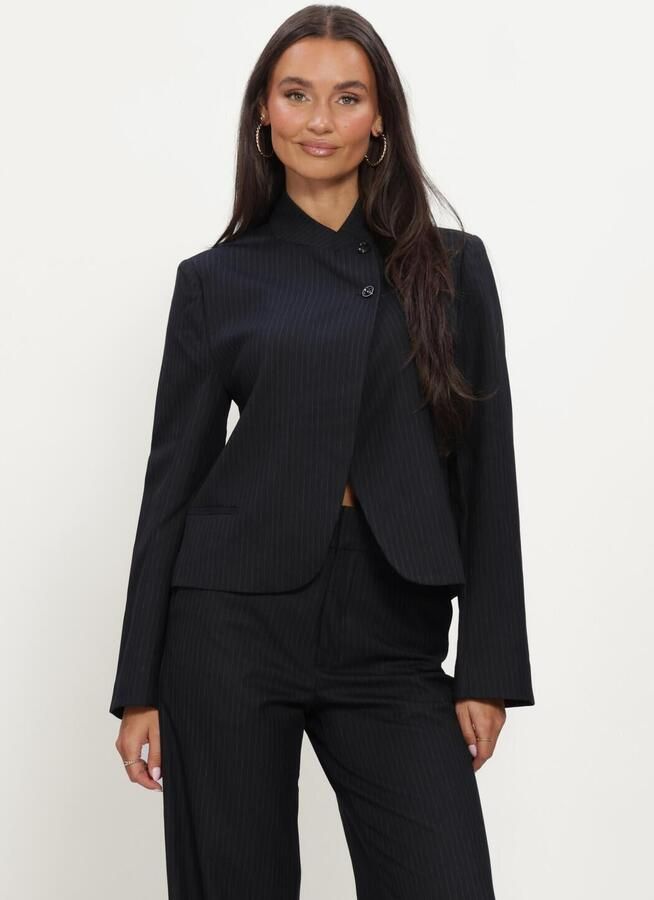 NEO NOIR Dames Blazers Tiria Slim Pinstripe Blazer Donkerblauw