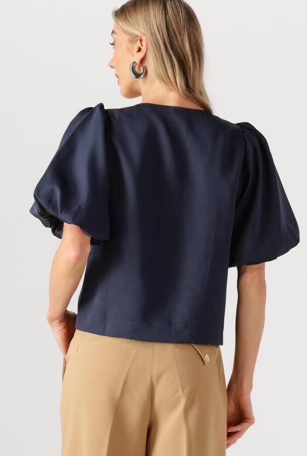 NEO NOIR Dames Blouses Aisa Dull Satin Blouse Donkerblauw - Foto 3