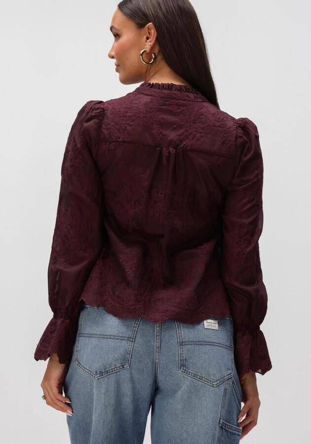 NEO NOIR Dames Blouses Amara Big Embroidery Blouse Bordeaux - Foto 3