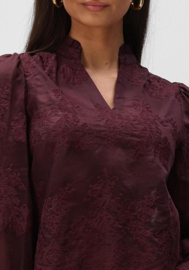 NEO NOIR Dames Blouses Amara Big Embroidery Blouse Bordeaux - Foto 4