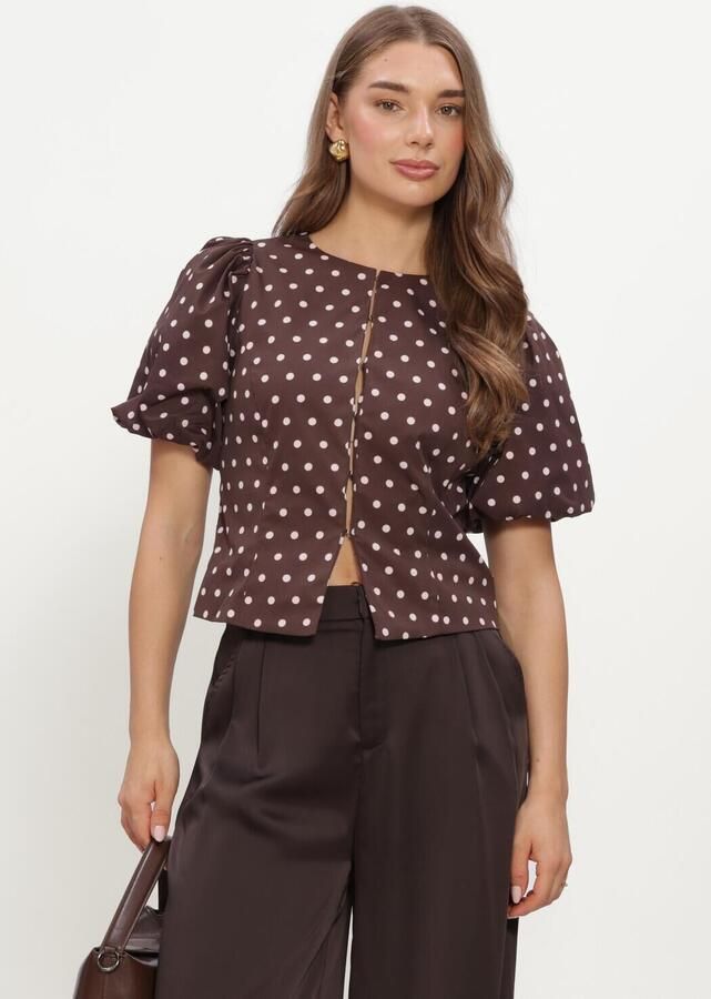 NEO NOIR Dames Blouses Anela Dot Blouse Bruin - Foto 3