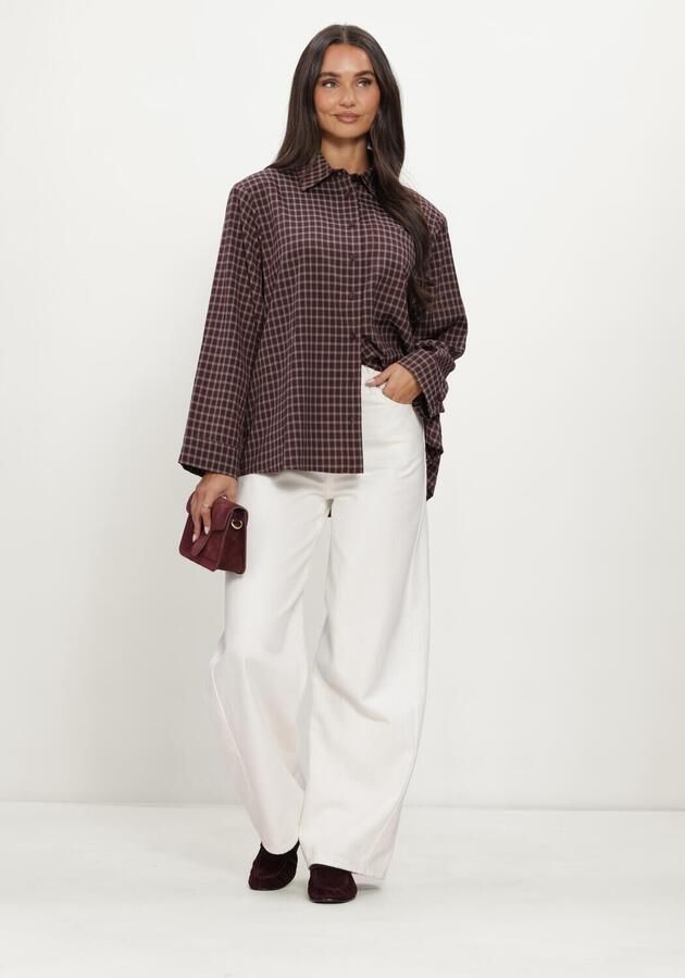 NEO NOIR Dames Blouses Anella Check Shirt Bruin - Foto 4