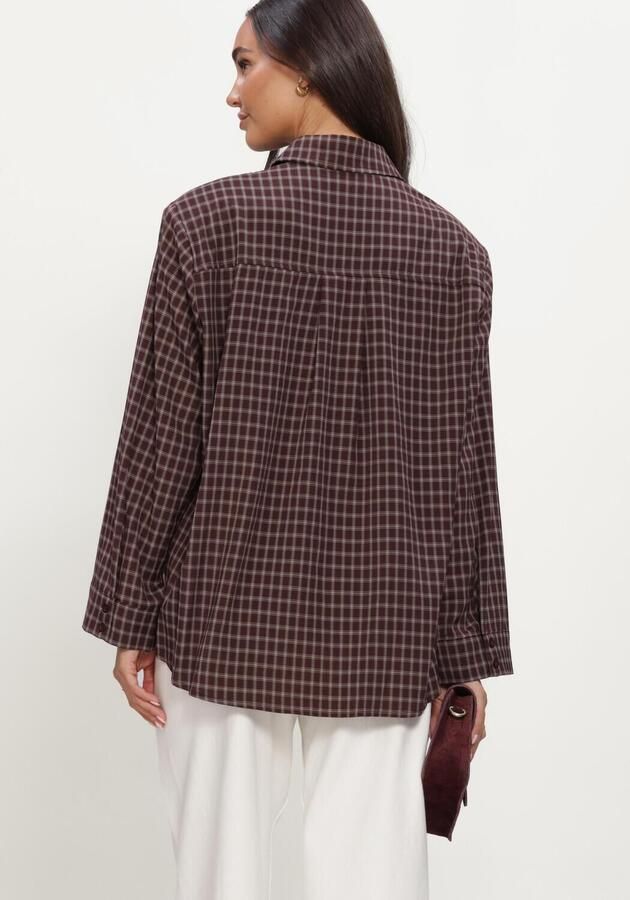 NEO NOIR Dames Blouses Anella Check Shirt Bruin - Foto 2