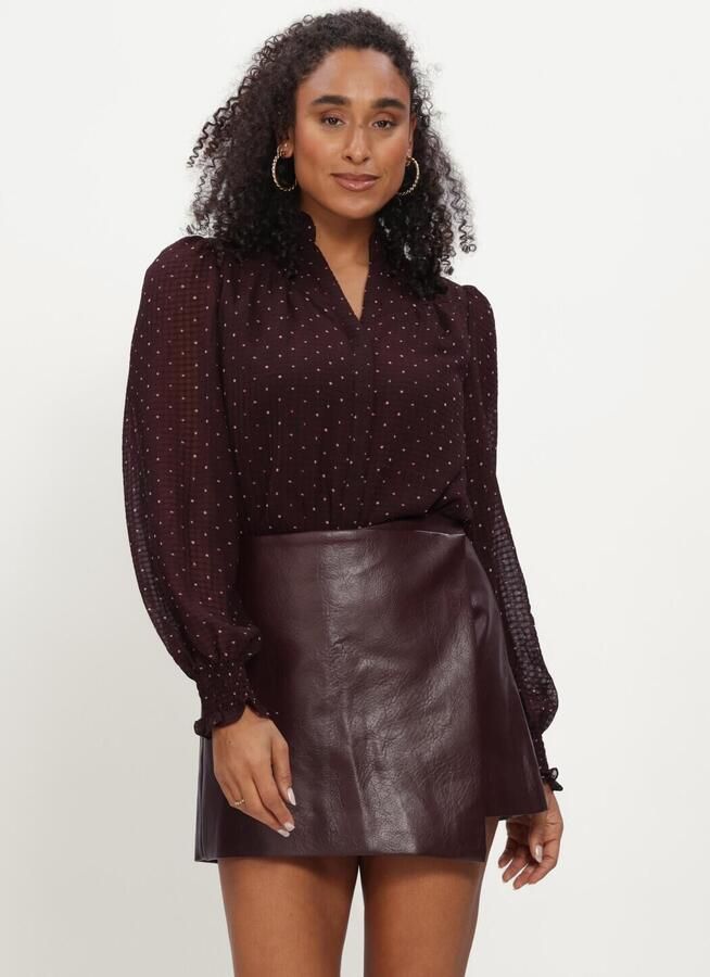 NEO NOIR Dames Blouses Astrida Dotted Blouse Bordeaux