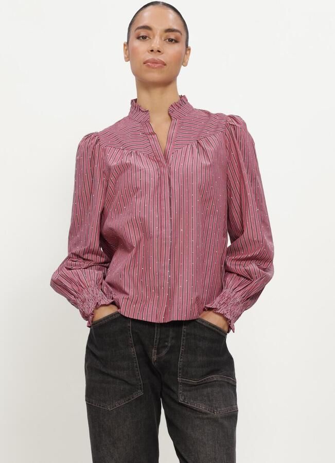 NEO NOIR Dames Blouses Astrida Soft Stripe Stone Blouse Roze