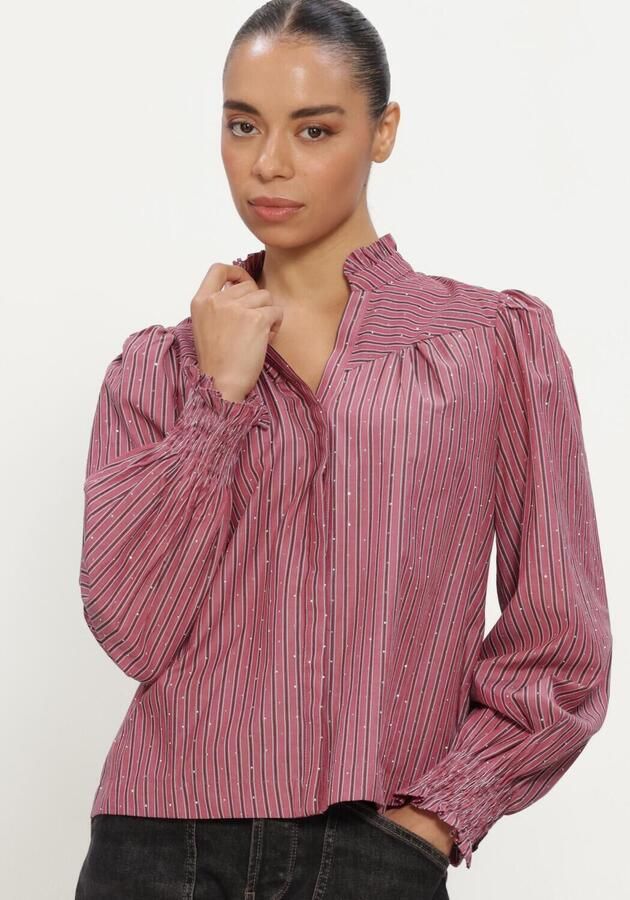 NEO NOIR Dames Blouses Astrida Soft Stripe Stone Blouse Roze - Foto 3
