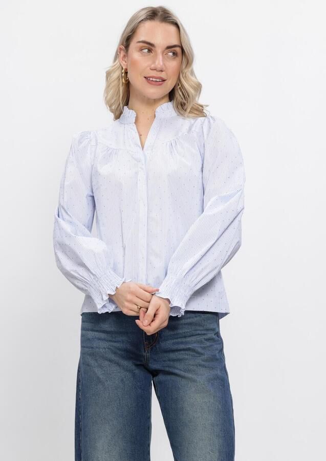 NEO NOIR Dames Blouses Astrida Stripe Stone Blouse Lichtblauw