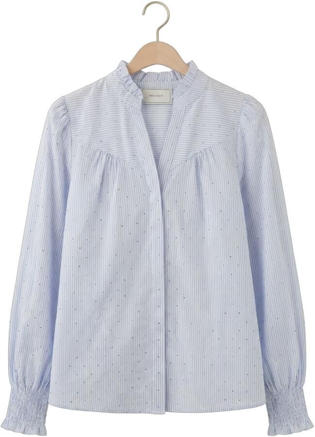 NEO NOIR Dames Blouses Astrida Stripe Stone Blouse Lichtblauw - Foto 2