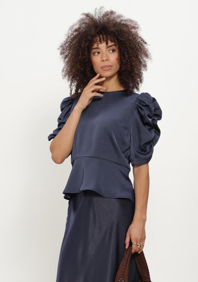 NEO NOIR Dames Blouses Benua Heavy Sateen Blouse Donkerblauw