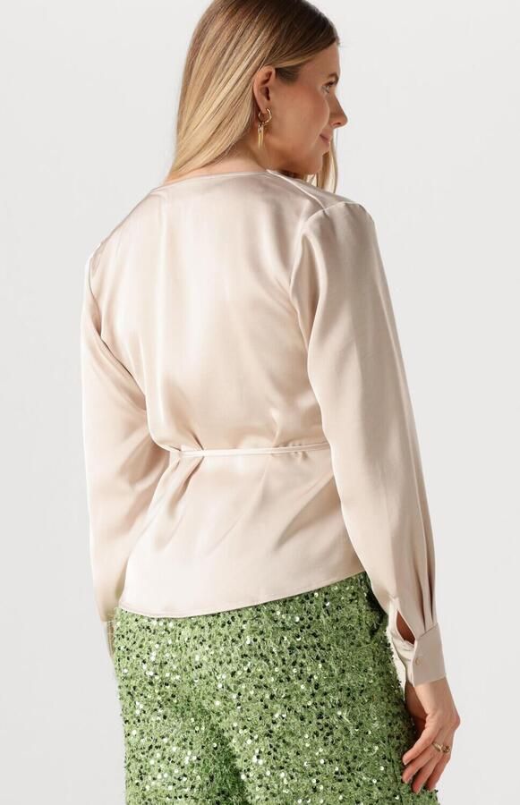 NEO NOIR Dames Blouses Caprina Heavy Sateen Blouse Beige - Foto 3