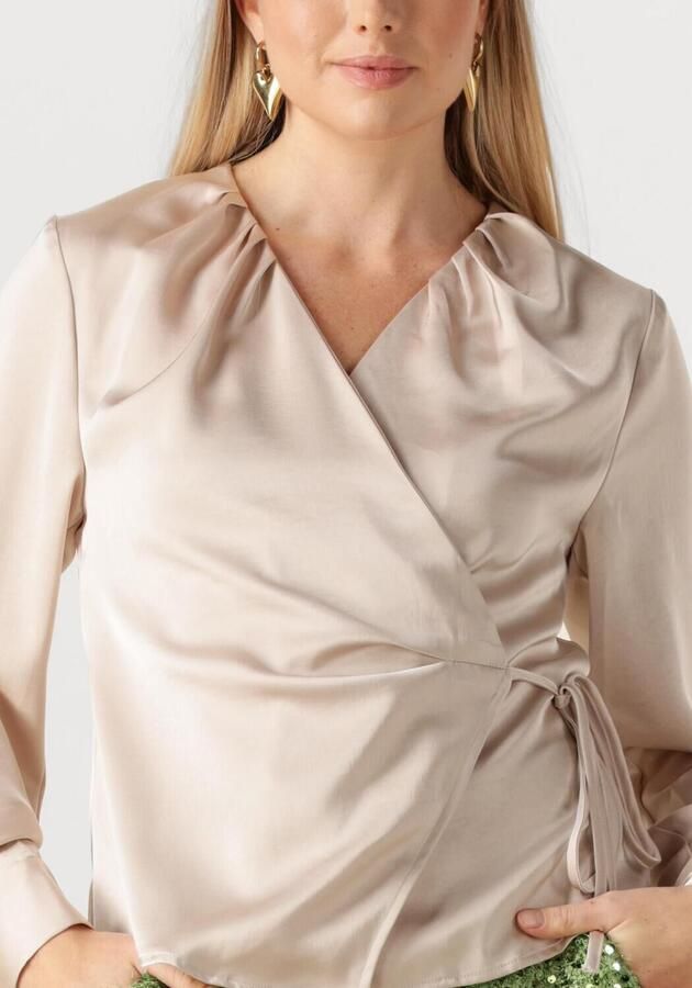 NEO NOIR Dames Blouses Caprina Heavy Sateen Blouse Beige - Foto 2