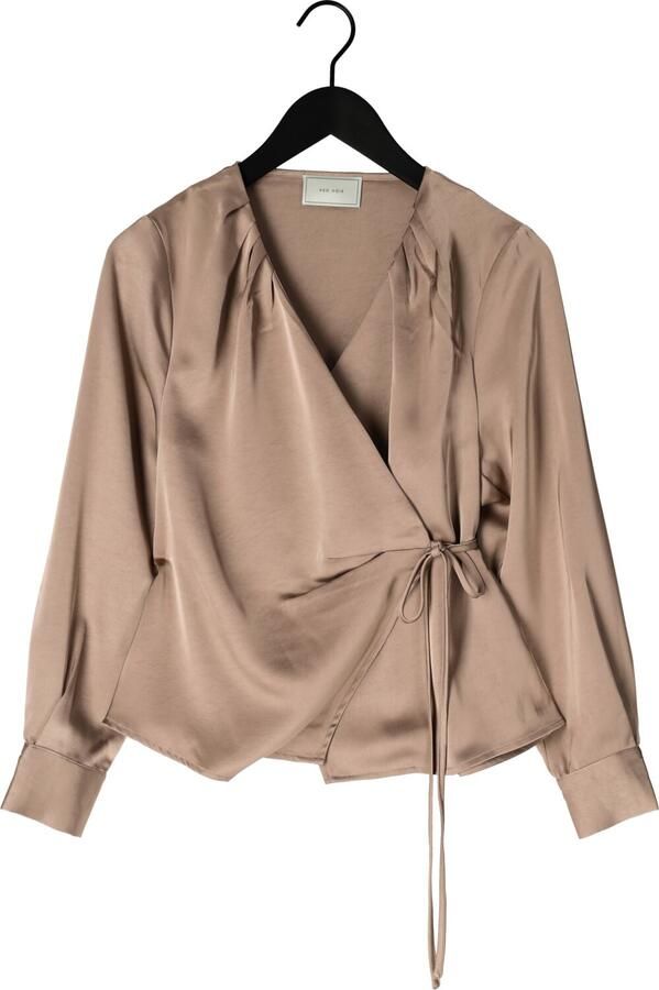NEO NOIR Dames Blouses Caprina Heavy Sateen Blouse Taupe - Foto 4
