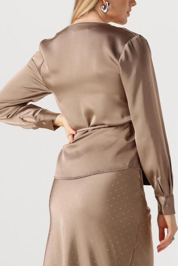 NEO NOIR Dames Blouses Caprina Heavy Sateen Blouse Taupe - Foto 3