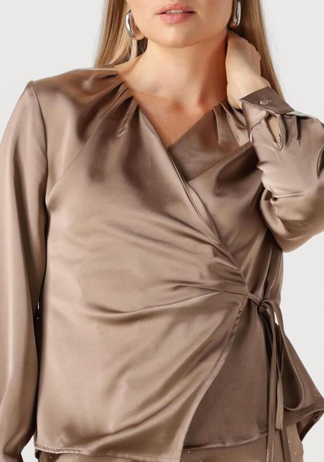 NEO NOIR Dames Blouses Caprina Heavy Sateen Blouse Taupe - Foto 2